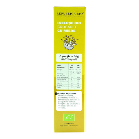 Ineluse Bio crocante cu miere FARA GLUTEN Republica BIO, bio, 250 g
